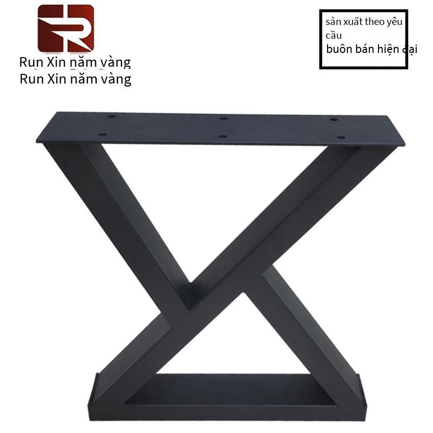 Khuyến mãi cung cấp 16 inch đôi tam giác kim loại chân bàn ống vuông sơn đen chân đỡ bàn ghế cao 400mm chân cố định