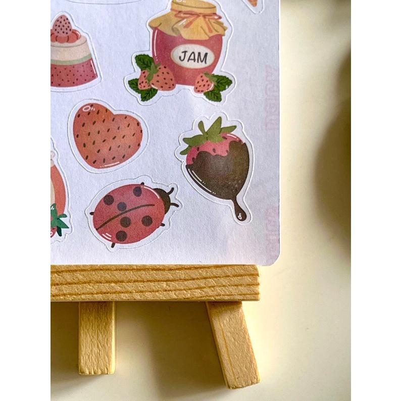 Sticker sheet strawberry fever - chuyên dán, trang trí sổ nhật kí, sổ tay | Bullet journal - Unim038