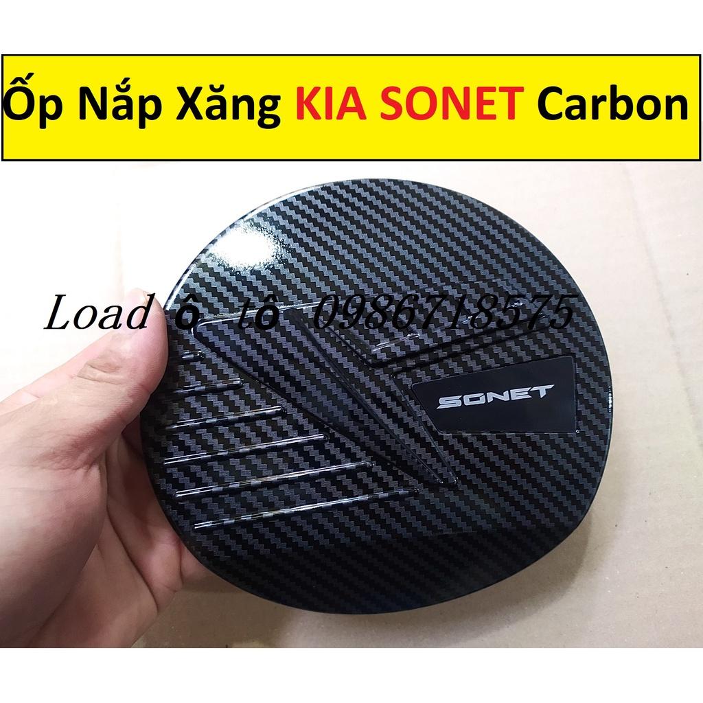 Ốp Nắp Bình Xăng Carbon Xe KIA SONET 2022-23 Mẫu Vân Carbon Cao Cấp