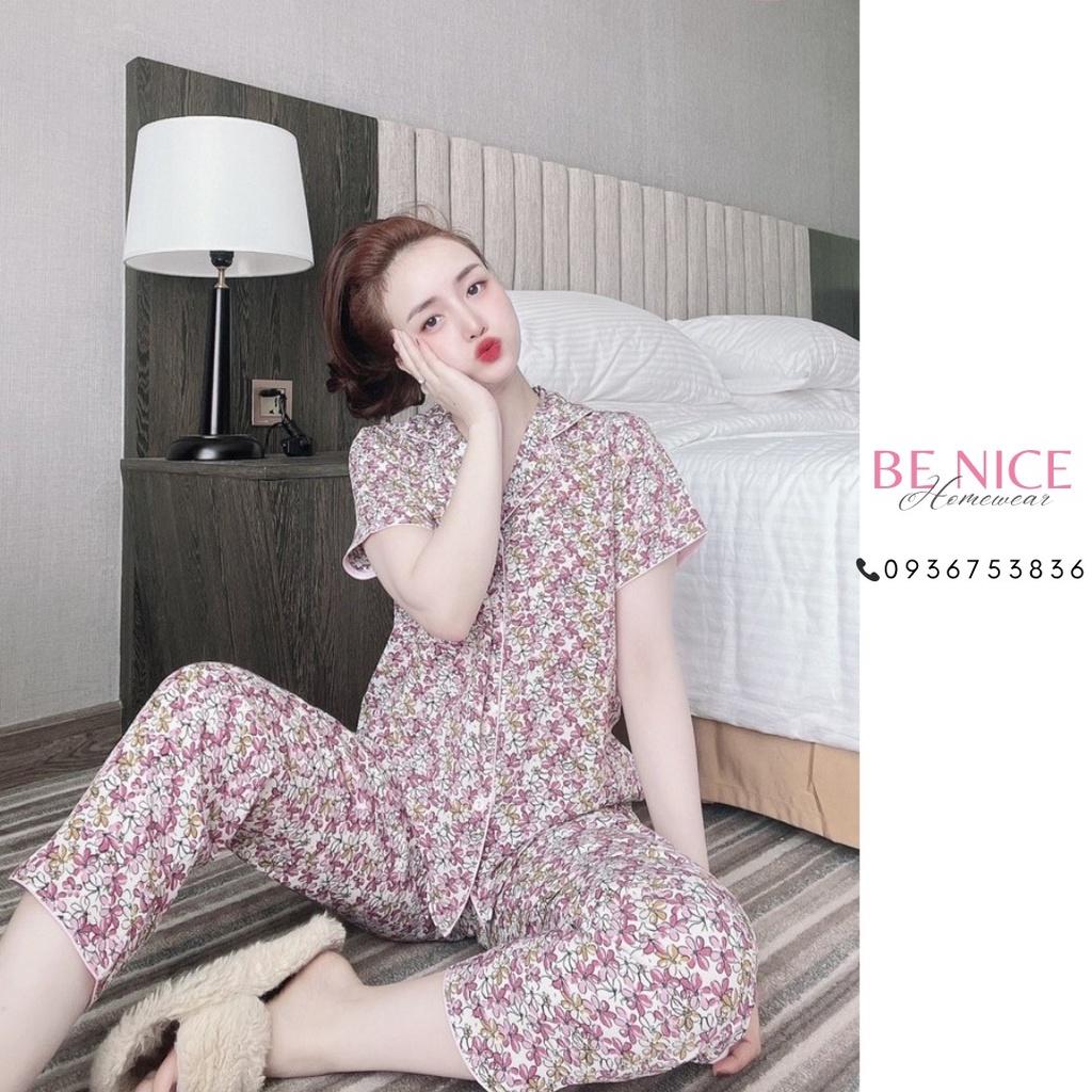 Bộ pijama mặc nhà Be Nice Homewear quần dài tay ngắn chất mango siêu đẹp