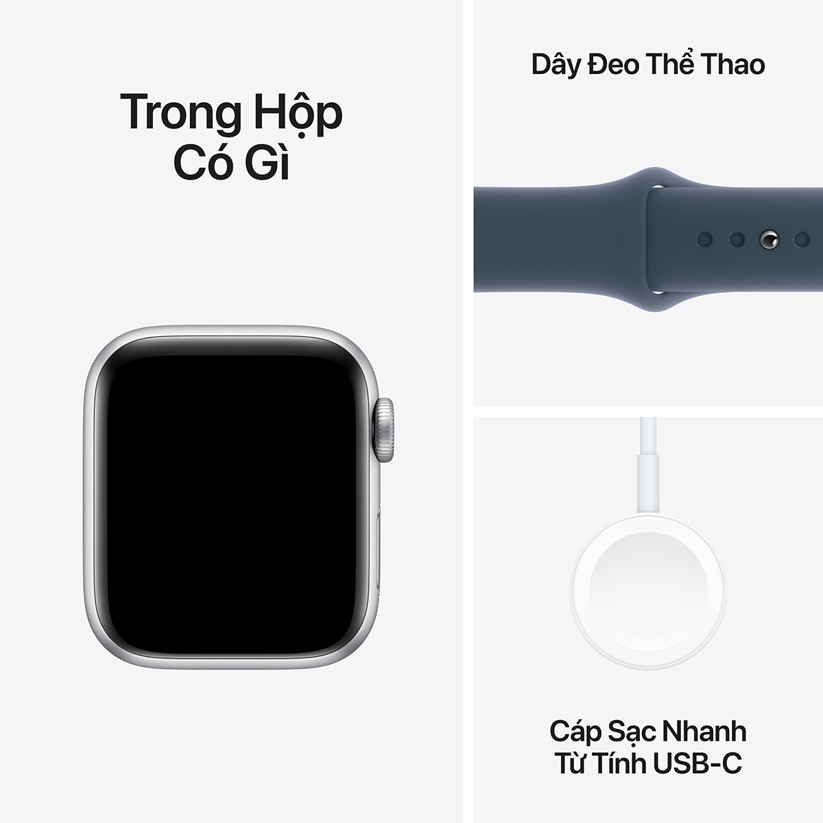 Hình ảnh Apple Watch SE 2023 GPS Sport Band (Viền Nhôm, Dây Cao Su)