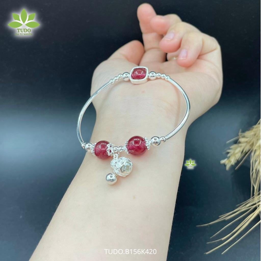 Vòng Tay Nữ Đẹp - Vòng Phong Thủy Mệnh Hỏa Thổ TUDO B156K420 VCBTADH VCBTAH Charm Bạc Túi Tiền Có Chuông - Tài Lộc