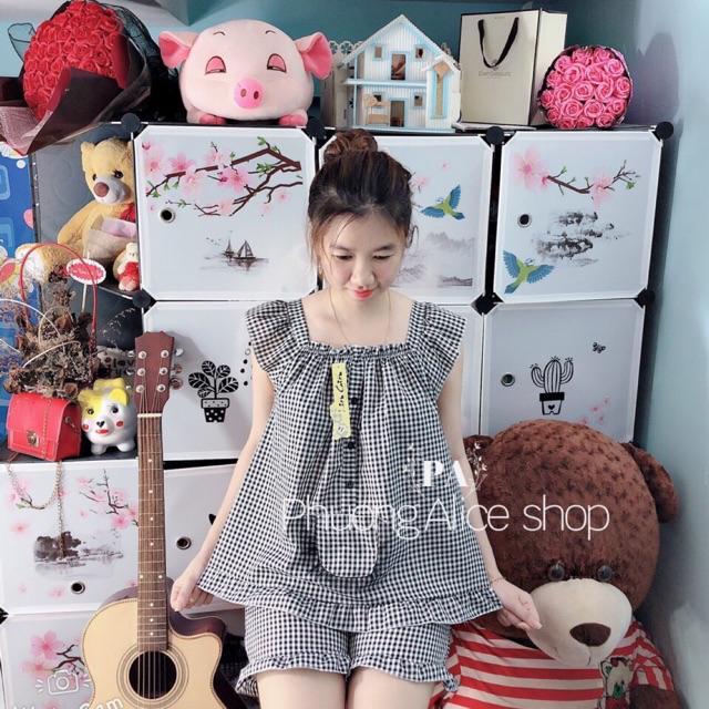 ️RẺ VÔ ĐỊCH️ Đồ bộ đùi mặc nhà Caro Mềm Mịn Siêu Kute