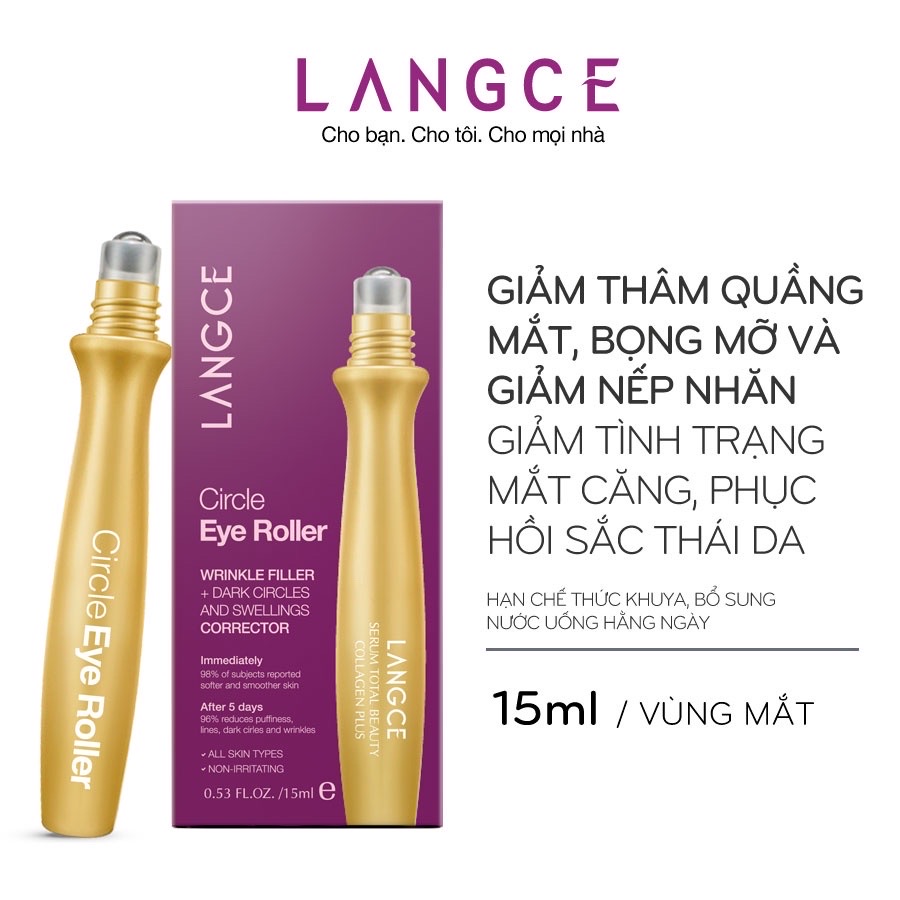 TINH CHẤT LÀM ĐẸP DA COLLAGEN+ THANH LĂN MẮT 4D 15ml LANGCE