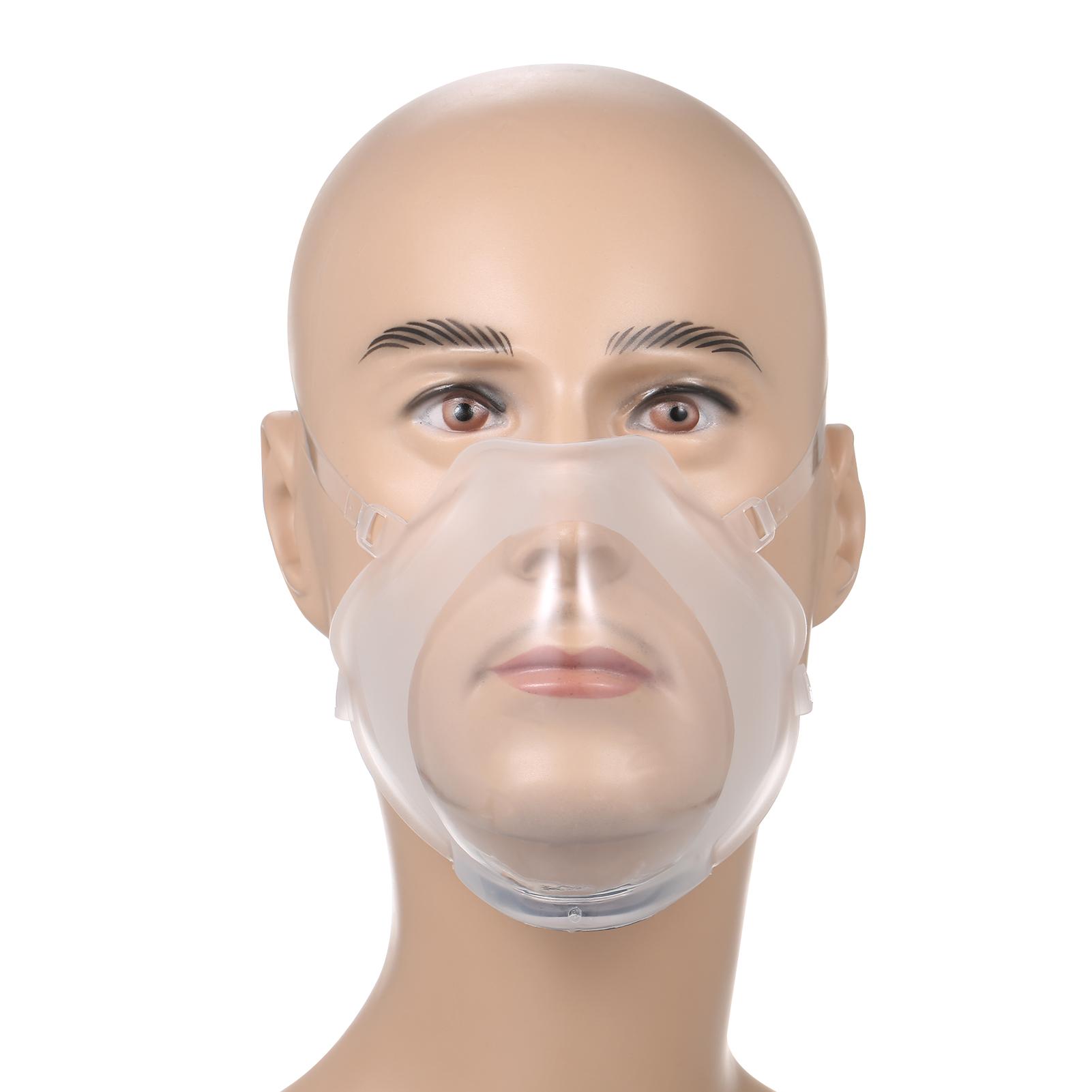 Transparent Face-Mask Reusable Face Protection Clear Face Shield Anti-Fog Visible Silicone Facial Cover