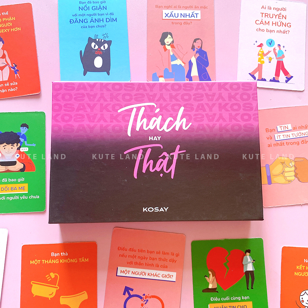 Bộ Bài Huệ Bản Thách Hay Thật Drinking Game KOSAY Gắn Kết Tình Bạn Bùng Nổ Cuộc Vui Ăn Nhậu Uống Bia