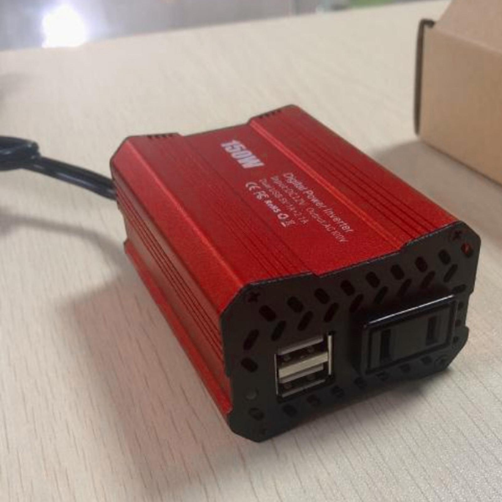 12V To 110V Converter Power Inverter Dual USB Output for TV Laptop