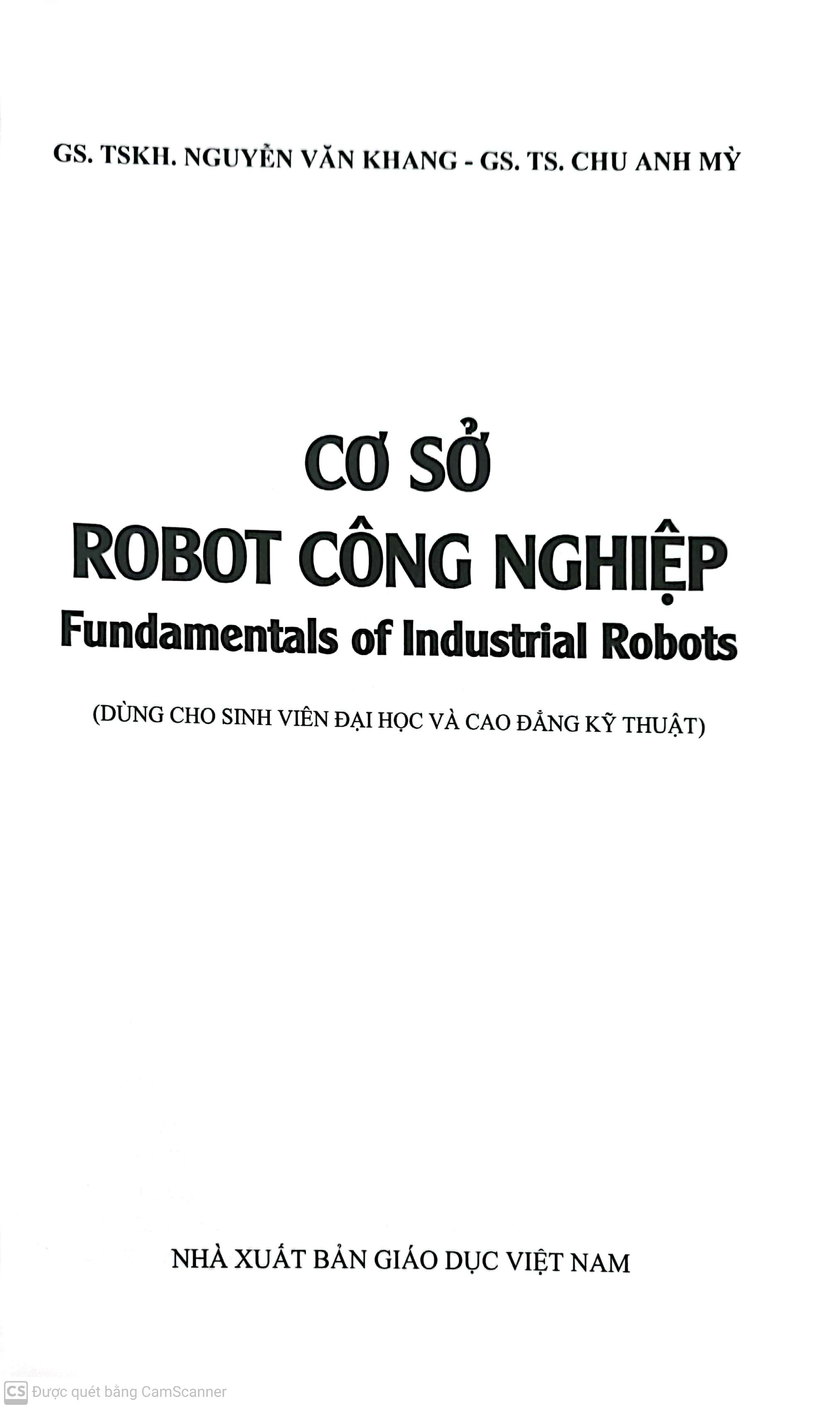Cơ sở robot công nghiệp. Fundamentals of Industrial Robots