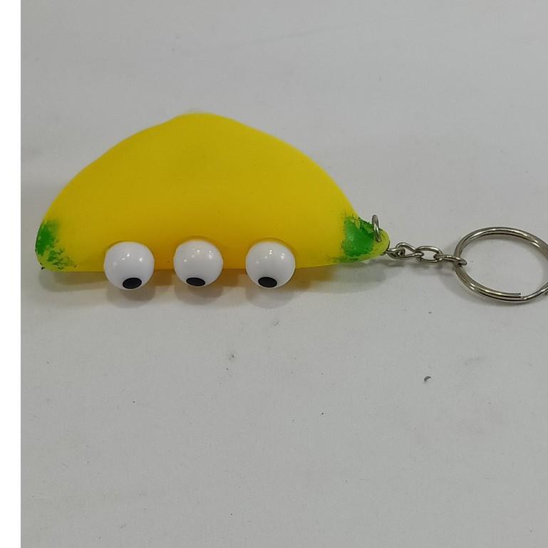 Móc khoá squishy gudetama quả chuối bóp ra mặt cười ngộ nghĩnh-bóp ra mắt trố-Móc khóa hình trái chuối siêu đẹp