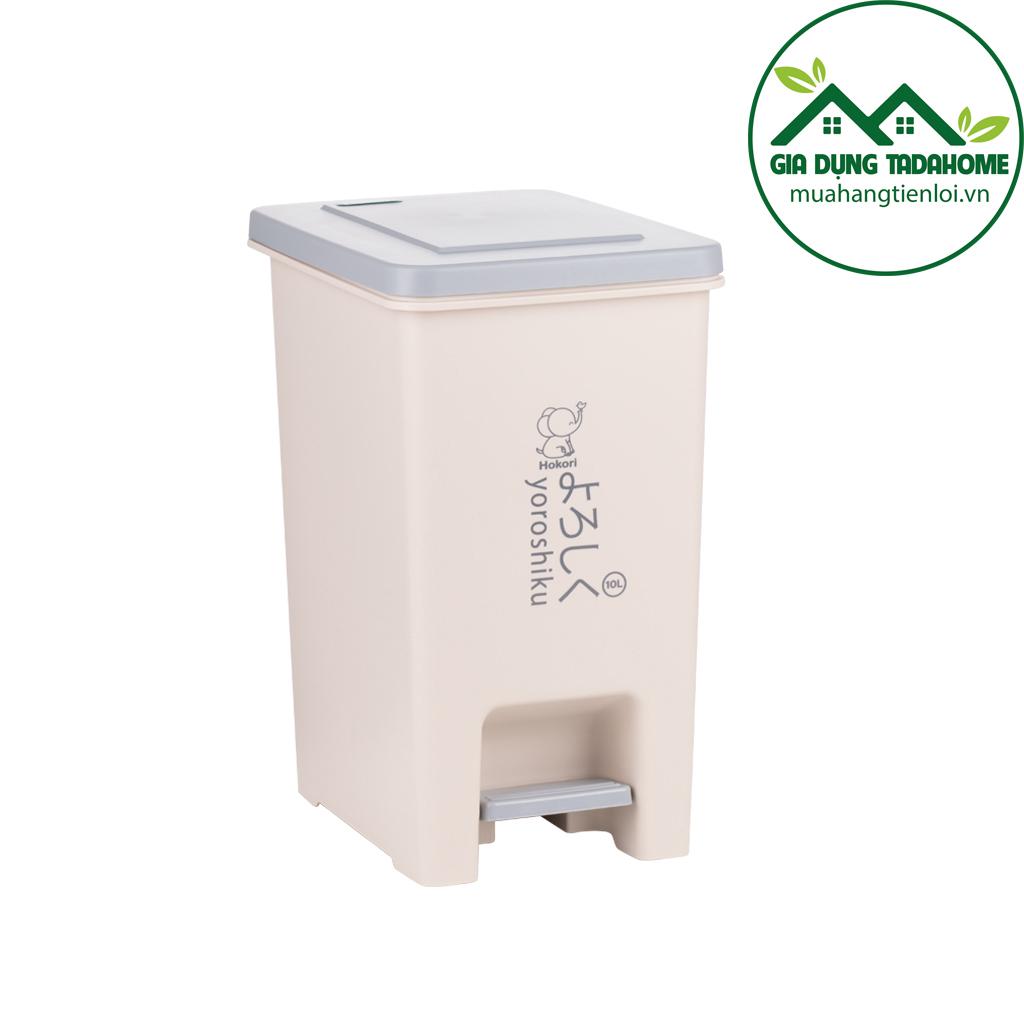 THÙNG RÁC VUÔNG ĐẠP CHÂN CAO CẤP THÔNG MINH DUNG TÍCH 10L 15L 20L VIỆT NHẬT HOKORI 8061 8062 8063 - TADAHOME - 10L (8061)