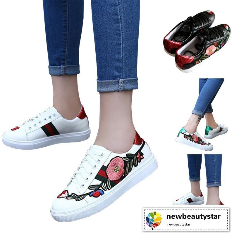 Giày Sneaker hoạ tiết thêu cho nữ