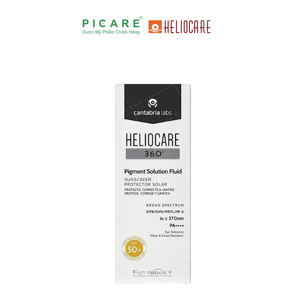 Kem Chống Nắng Heliocare Ngăn Ngừa Và Kiểm Soát Tình Trạng Tăng Sắc Tố Đốm Nâu 360° Pigment Solution Fluid SPF50 50ml