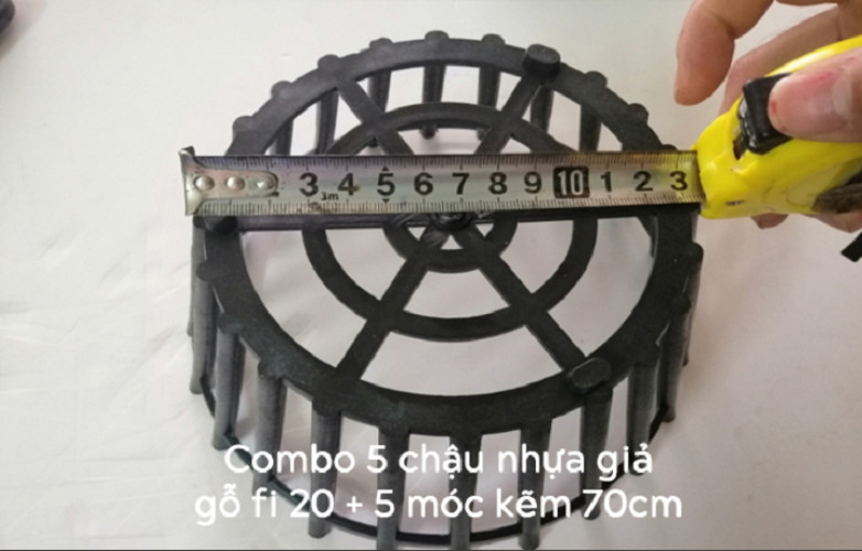 5 CHẬU NHỰA GIẢ GỖ + 5 MÓC KẼM 70CM TRỒNG LAN FI 20_NSX BÌNH THUẬN PLASTICS!