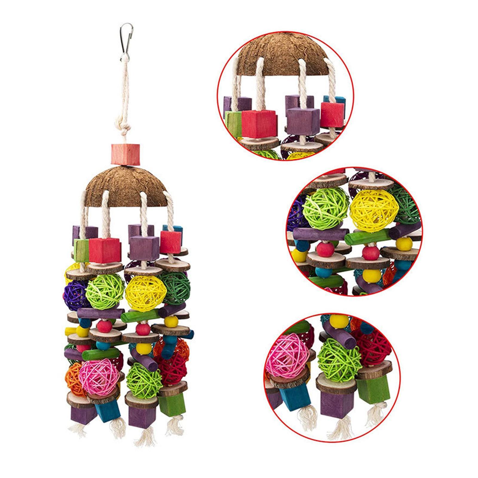 Pet Parrot Toys Bird Nest Hanging Toys Bird Foraging Chewing Toy for Macaws