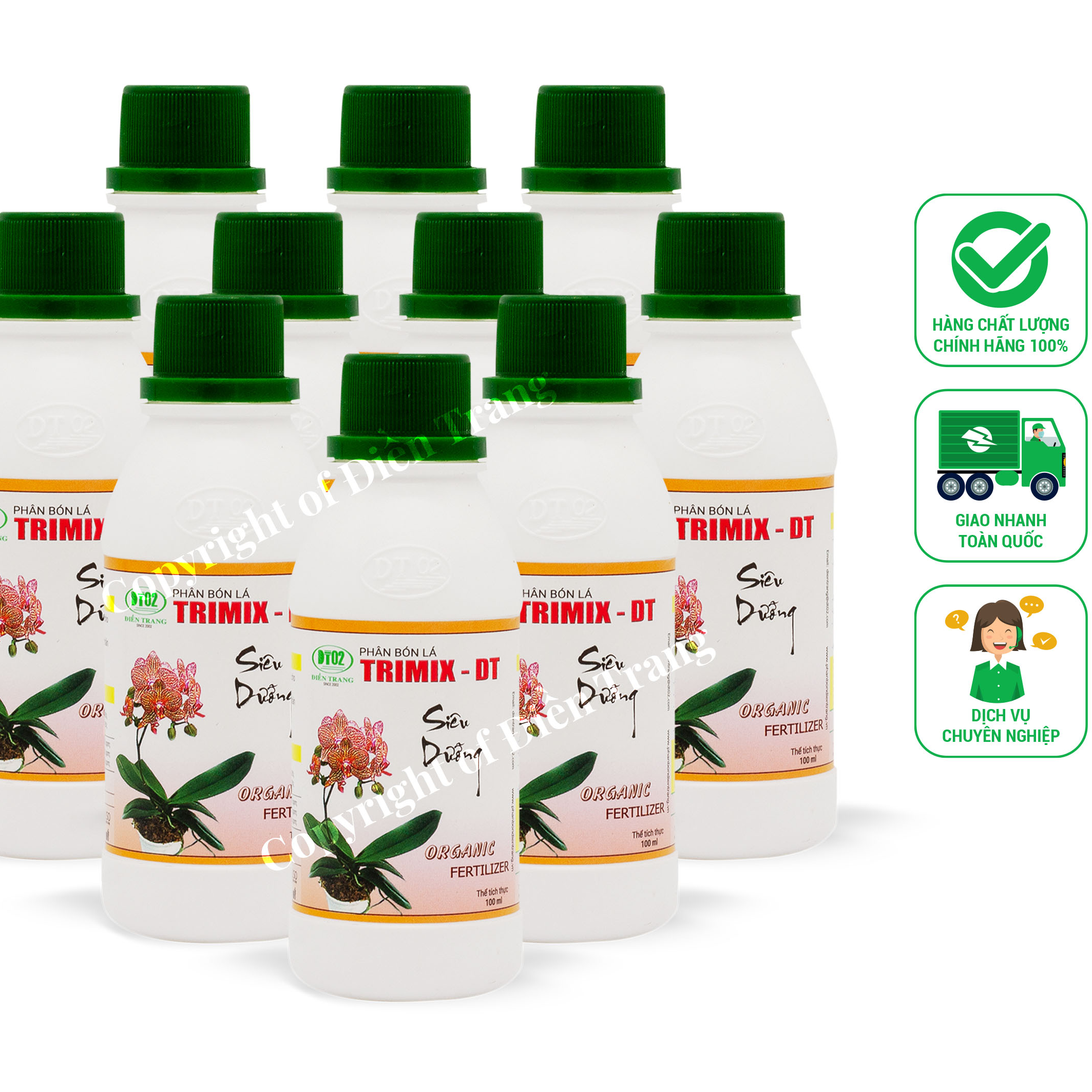 COMBO 10 Chai Phân bón lan dưỡng kích tăng trưởng TRIMIX-DT Siêu Dưỡng 100ml