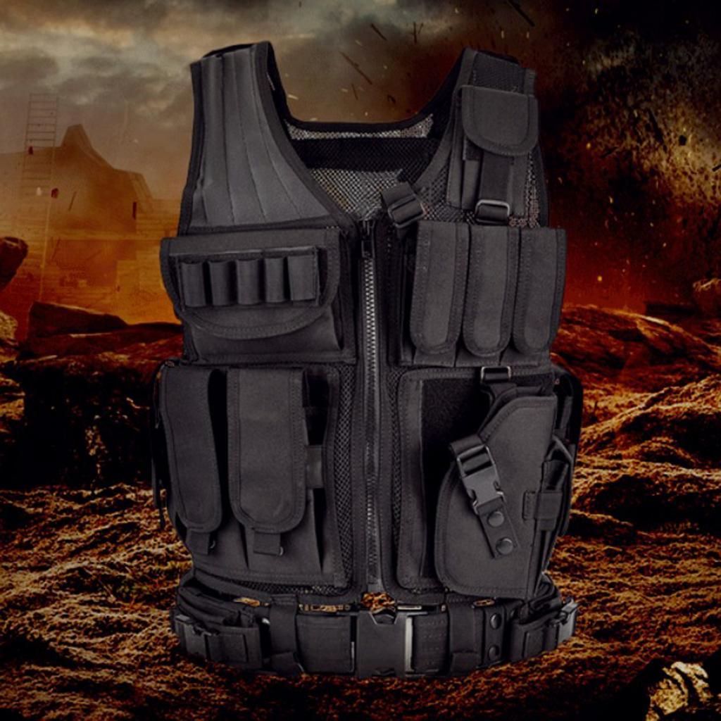 2xTactical Molle Vest Adjustable Military Combat Assault Training Vest