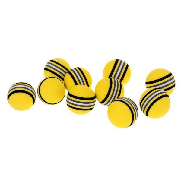 2-4 Packung 10 Pieces EVA Foam Sponge Golf Balls for Swing Practice Training Yellow