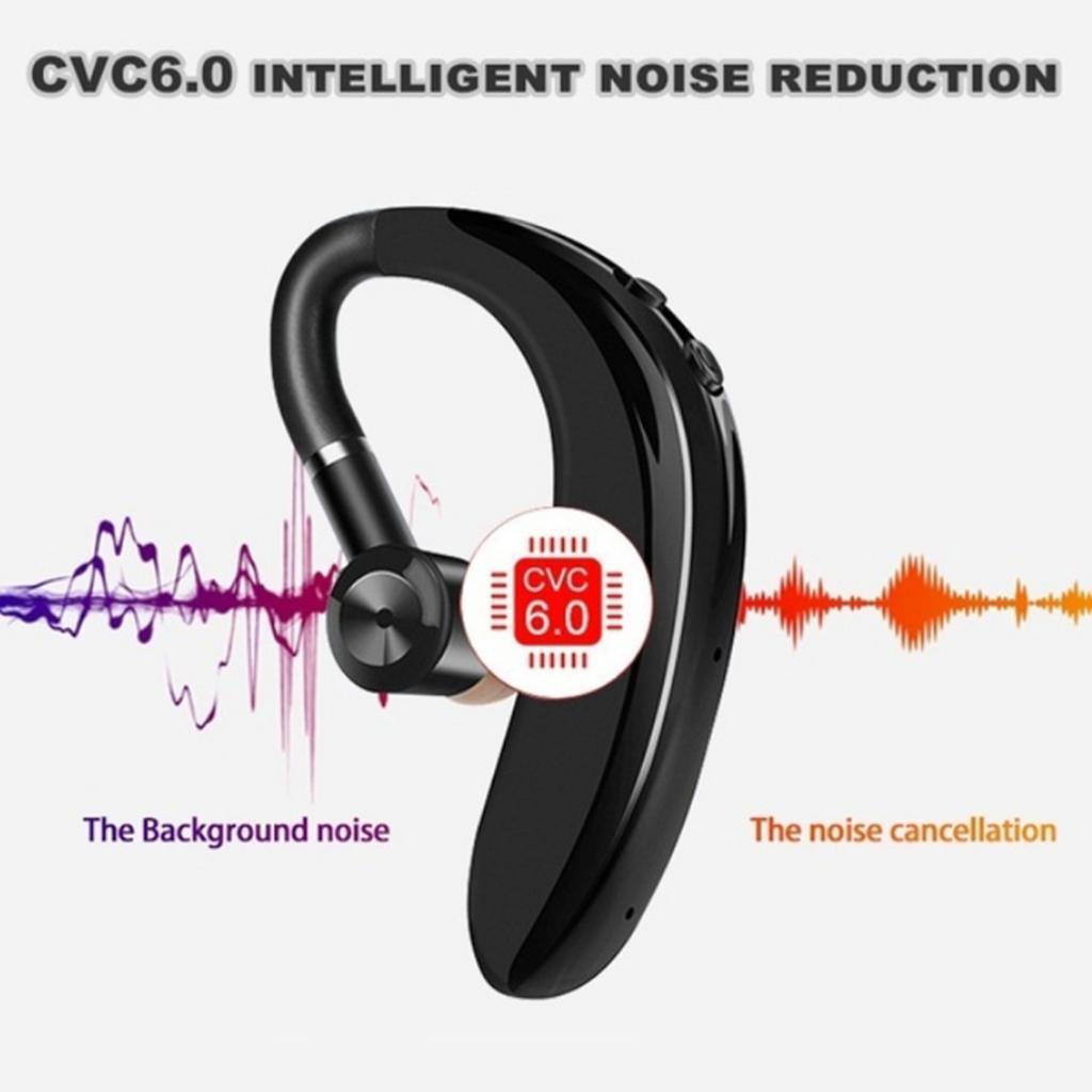 Bluetooth Waterproof -hook Headset Earphone Earbuds with Mic Black