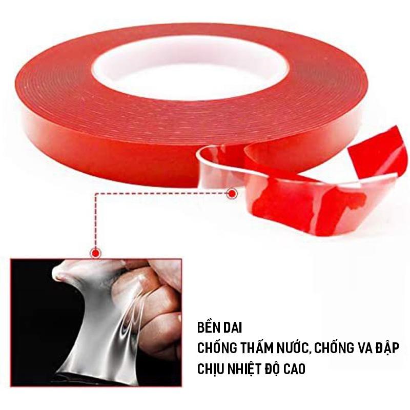 Băng dính 3M 2 mặt siêu dính, băng keo cường lực cao cấp hàng nhập khẩu, băng dính xốp đa năng cuộn 3-10 mét