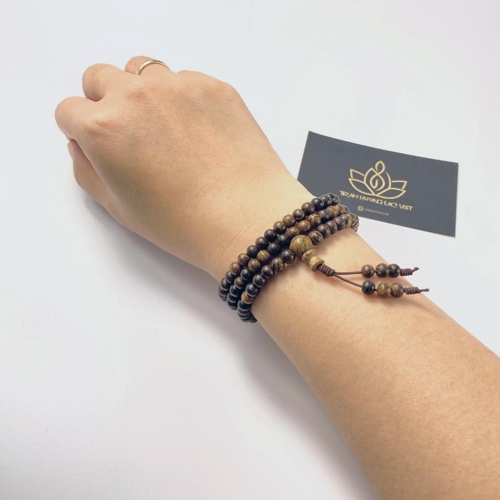 Vòng Tay Trầm Hương Dó Dây INDO 108 Hạt 5mm Cao Cấp | Tông Trầm VIP