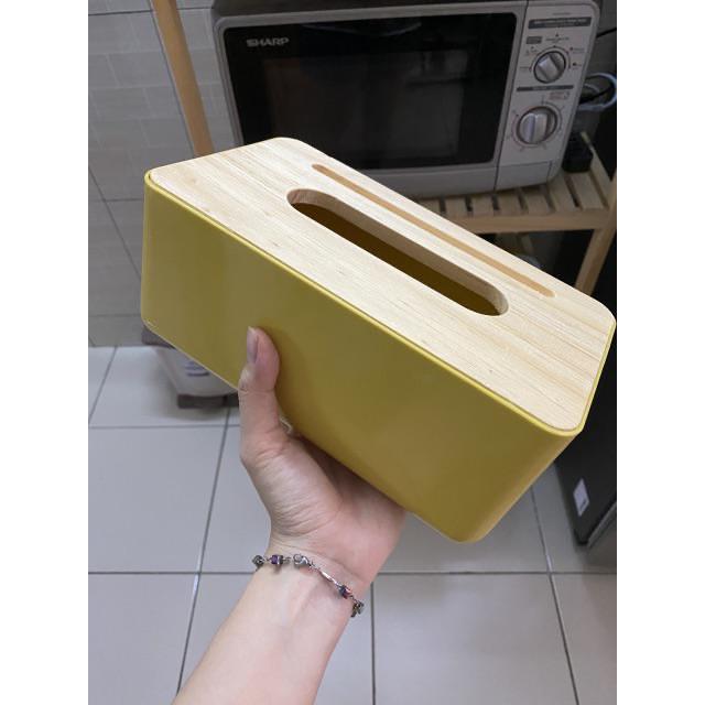 Hộp đựng khăn giấy nắp gỗ sang trọng bền đẹp cao cấp