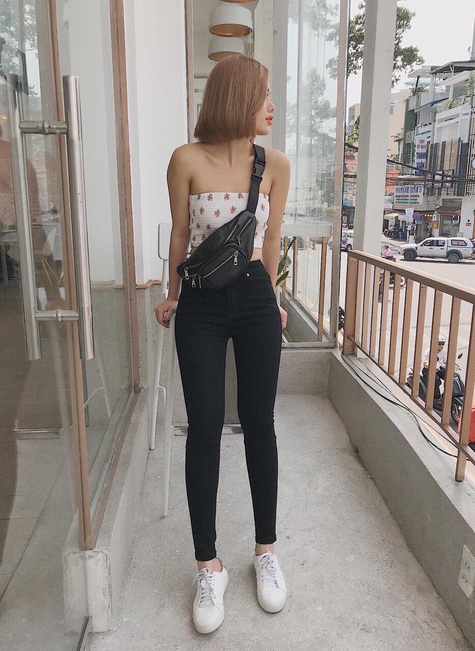Quần Jean Đen Ôm Co Dãn