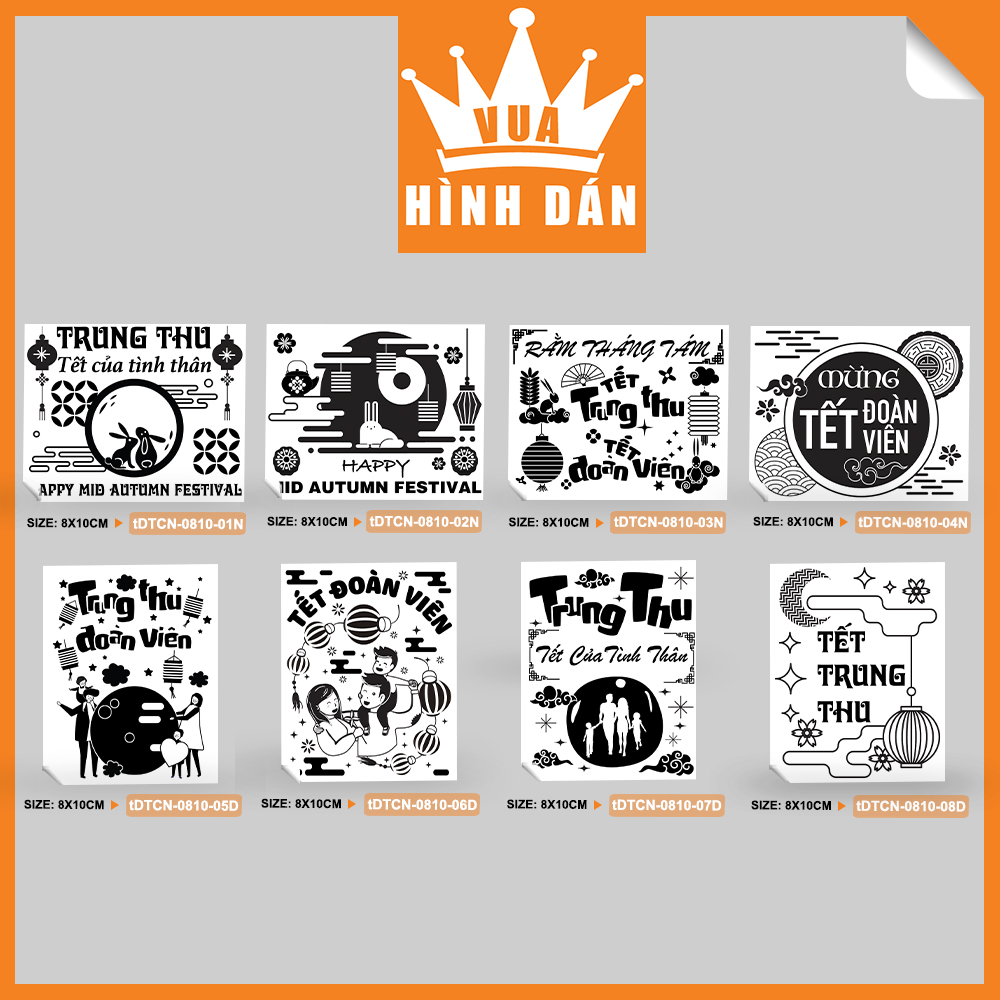 Set 50/100 tem dán mừng TẾT TRUNG THU 8x10cm - tem dán hộp quà, thiệp, túi sản phẩm, kiện hàng 1.057