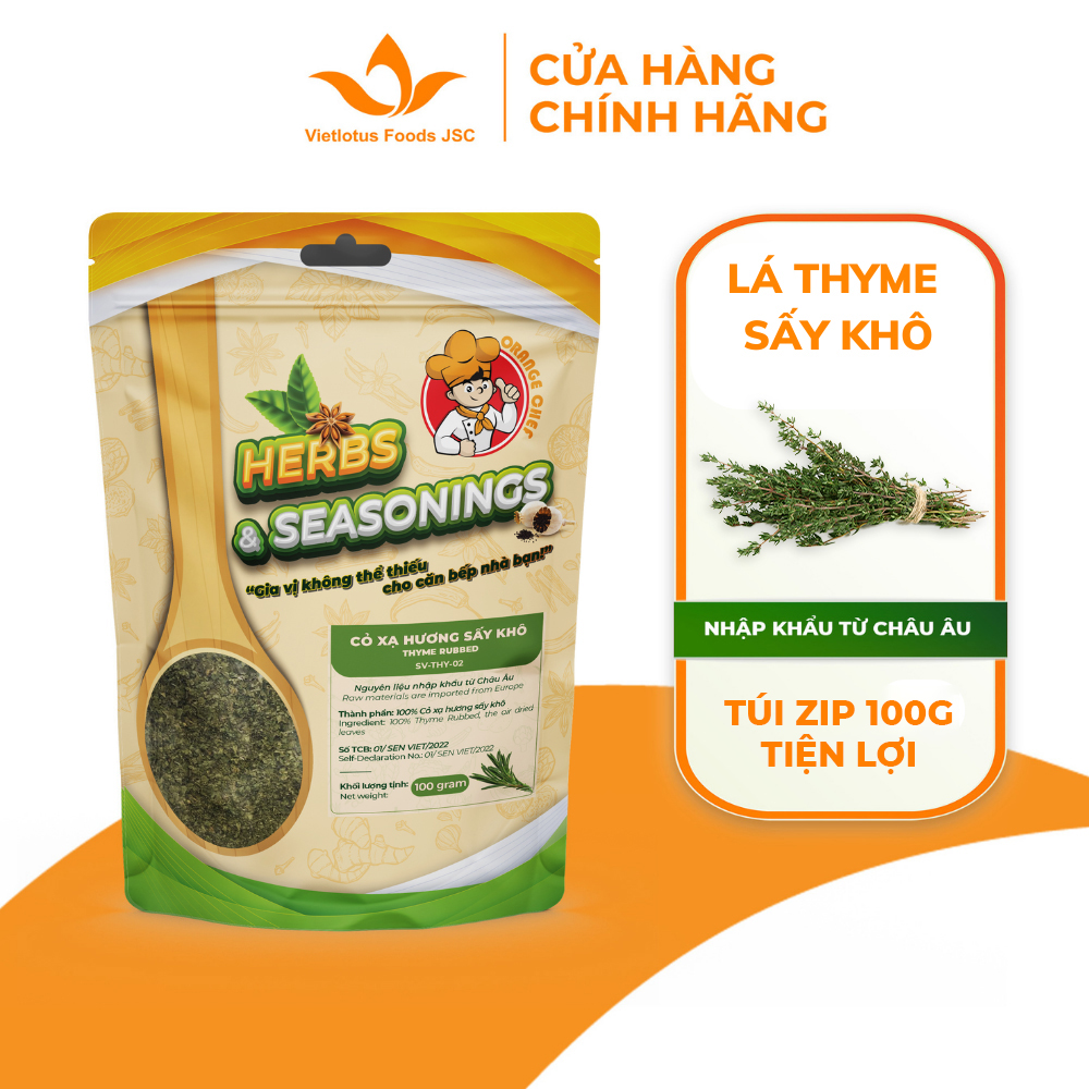Lá Xạ Hương Sấy Khô Thyme Rubbed ướp thịt, hầm, steak, bít tết - Gia vị cho món Âu