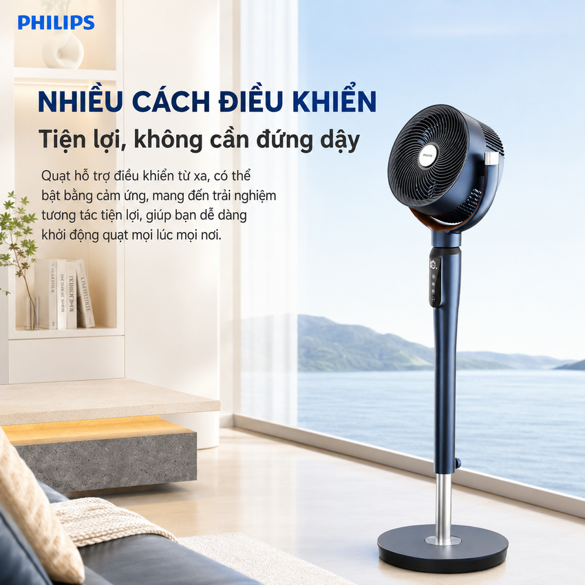 Quạt tuần hoàn không khí 3D động cơ biến tần DC chuyên nghiệp thương hiệu Hà Lan cao cấp Philips ACR3246CFV Serial 3000 - Hàng nhập khẩu