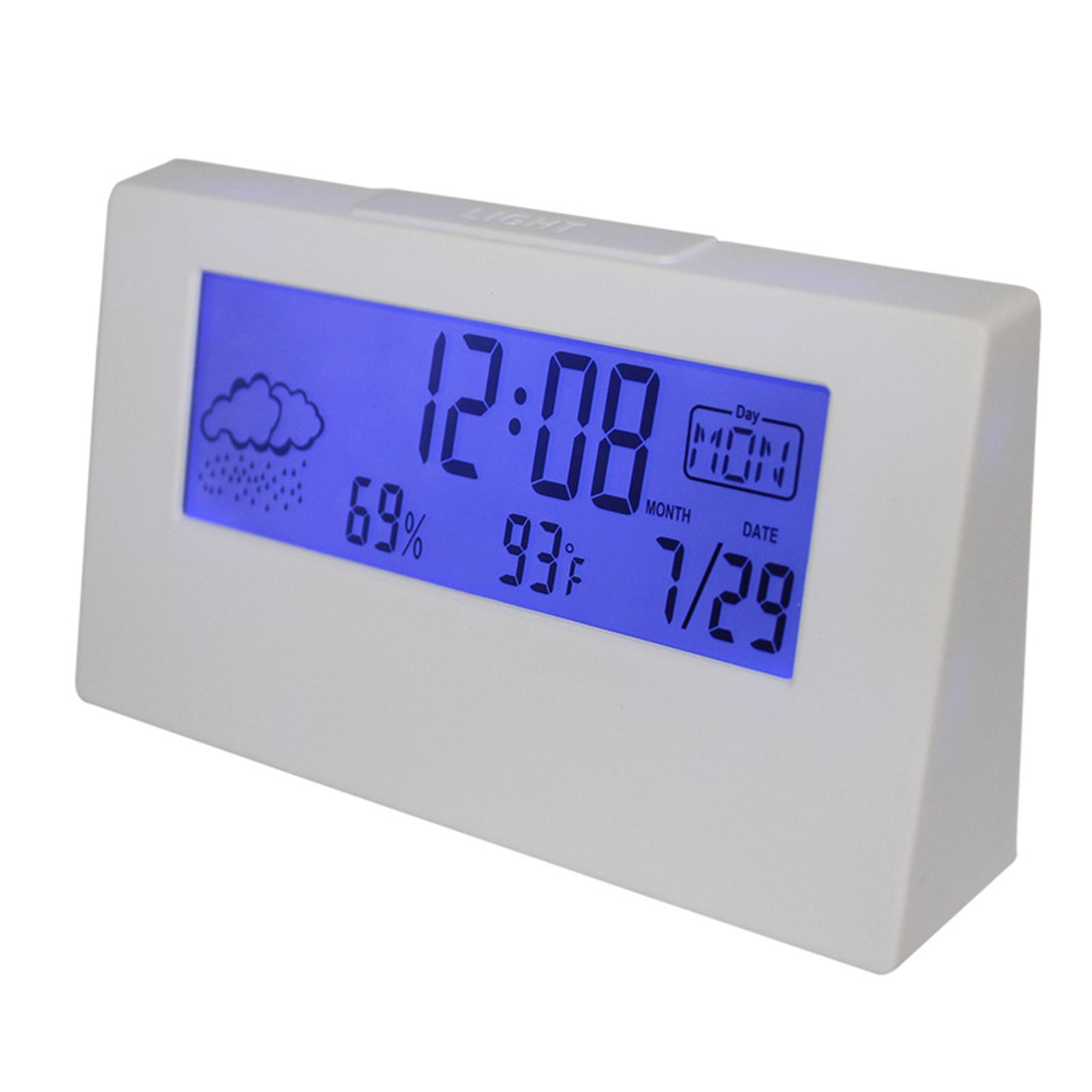 Đồng hồ điện tử LCD hiển thị Nhiệt độ Độ ẩm, Mặt số bằng nhựa, độ cứng cao, chống mài mòn