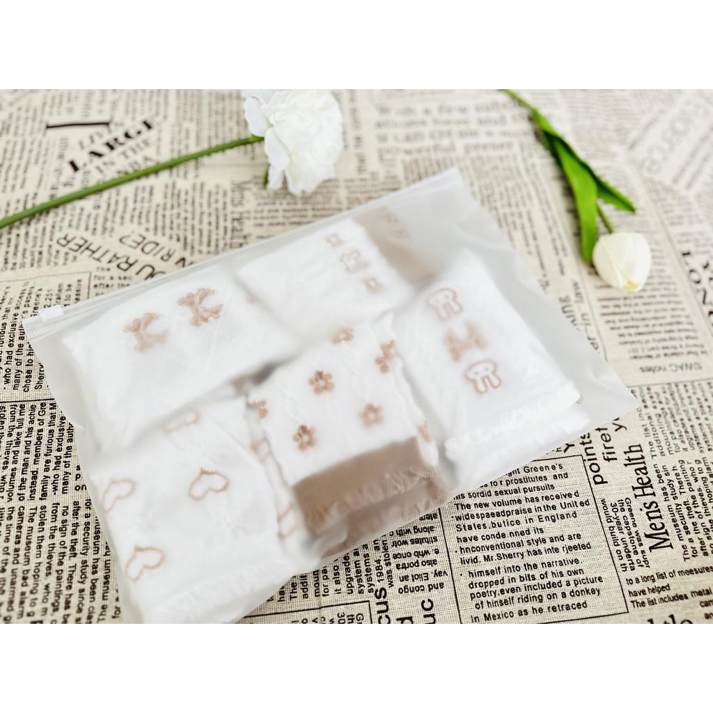 Set 5 tất nam nữ cổ cao vớ chất cotton in hình siêu dễ thương