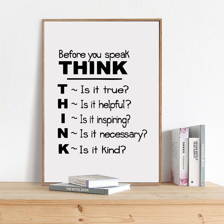 Decal Tiếng Anh Trang Trí Nhà Cửa, Phòng Học, Văn Phòng " Think Before You Speak" - Decal Dán Tường Cao Cấp AmyShop