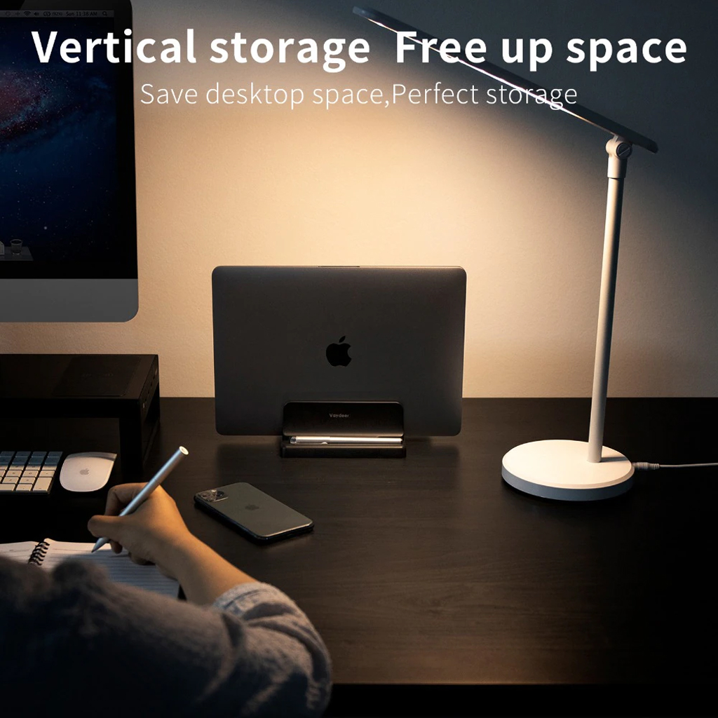 Giá đỡ Kiêm Đế Dựng Đứng Gọn Gàng Chắc Chắn Cho Laptop Macbook iPad Điều Chỉnh Được Độ Rộng Bằng Nhựa ABS