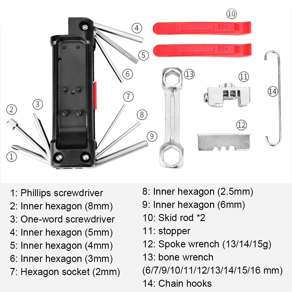 Bộ Dụng Cụ Sửa Chữa Bảo Dưỡng Xe Đạp Leo Núi Đa Chức Năng