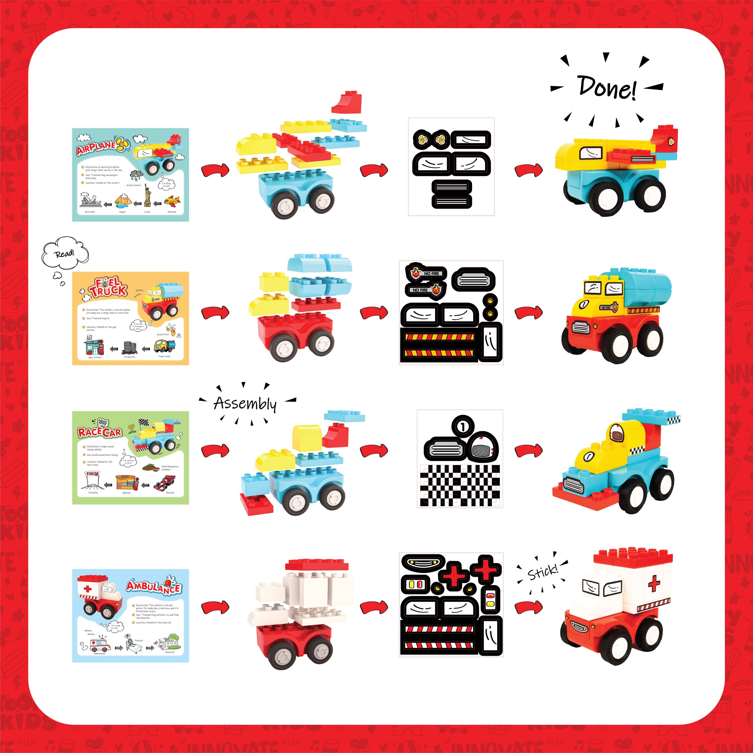 Đồ Chơi Bộ Xe Hơi Lắp Ráp Sáng Tạo Theo Chủ Đề TOONYKIDS - Creator Vehicle TN00322