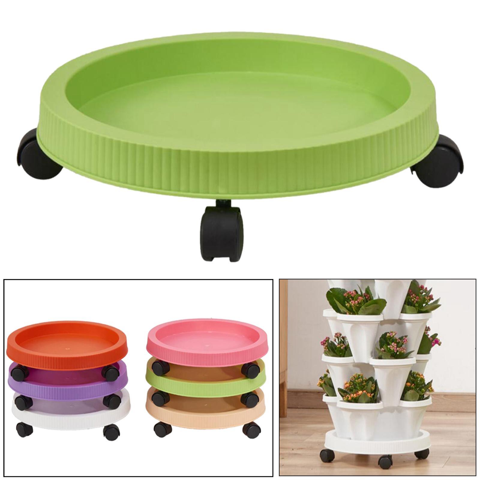 Rolling Flower Pot Tray with Wheels Plant Saucer Potted Flower