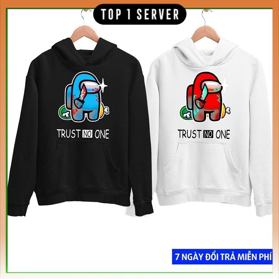 Áo Hoodie In Hình A M U TRUST NO ONE 2 Màu Đen Và Trắng Chất Nỉ Dầy Dặn