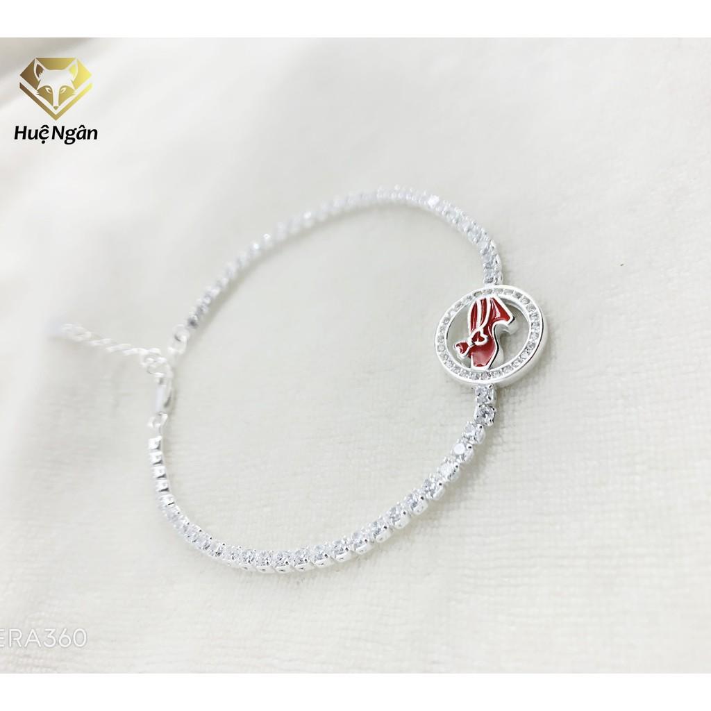 Lắc tay bạc 925 Huệ Ngân -Đôi Hài Tình Yêu X19
