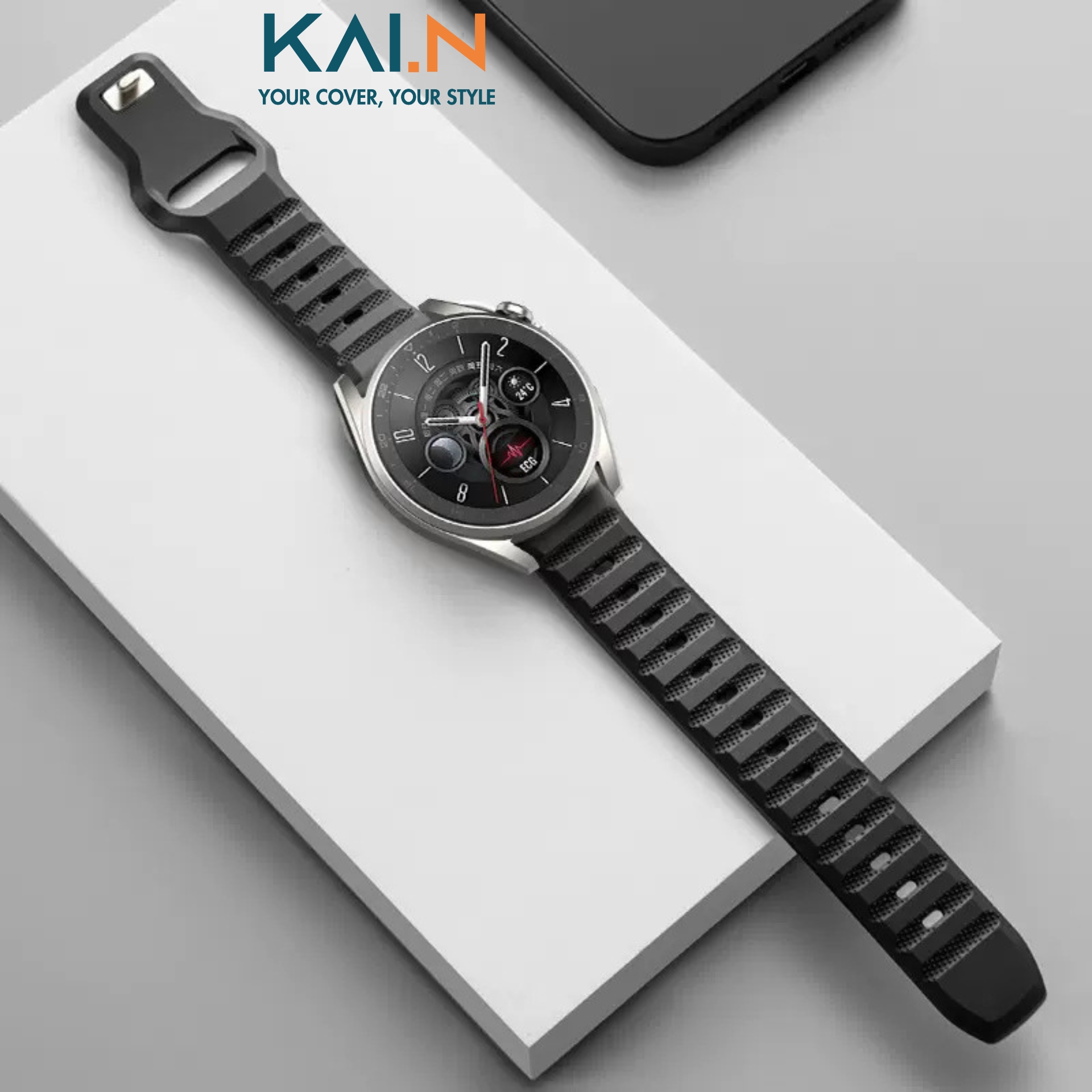 Dây Đeo Thay Thế Dành Cho Galaxy Watch 5/4/3, Huawei Watch GT/GT2/GT3/Pro, Amazfit GT2/3/4,Garmin Size 20/22mm, Kai.N Sport Band - Hàng Chính Hãng