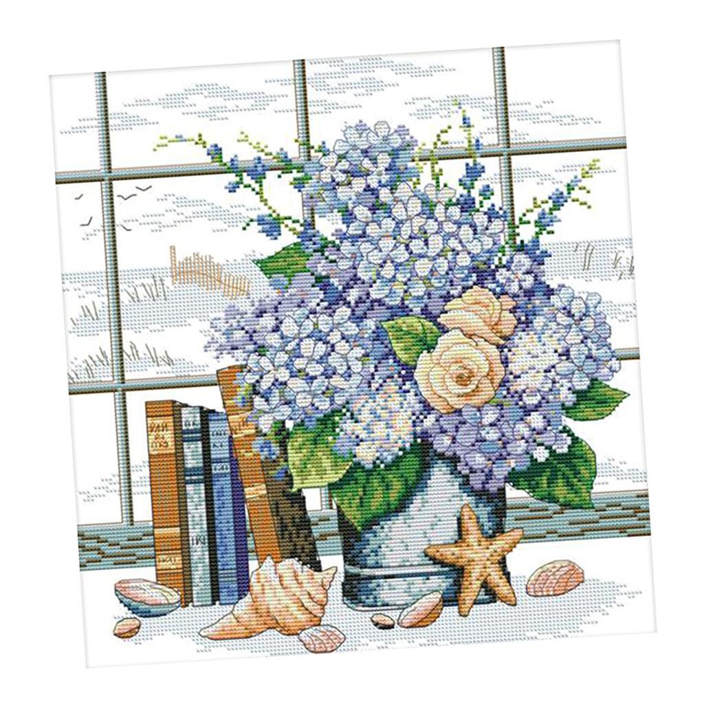 Stamped Cross Stitch Kits Printed Windowsill Patterns for Beginners Adults