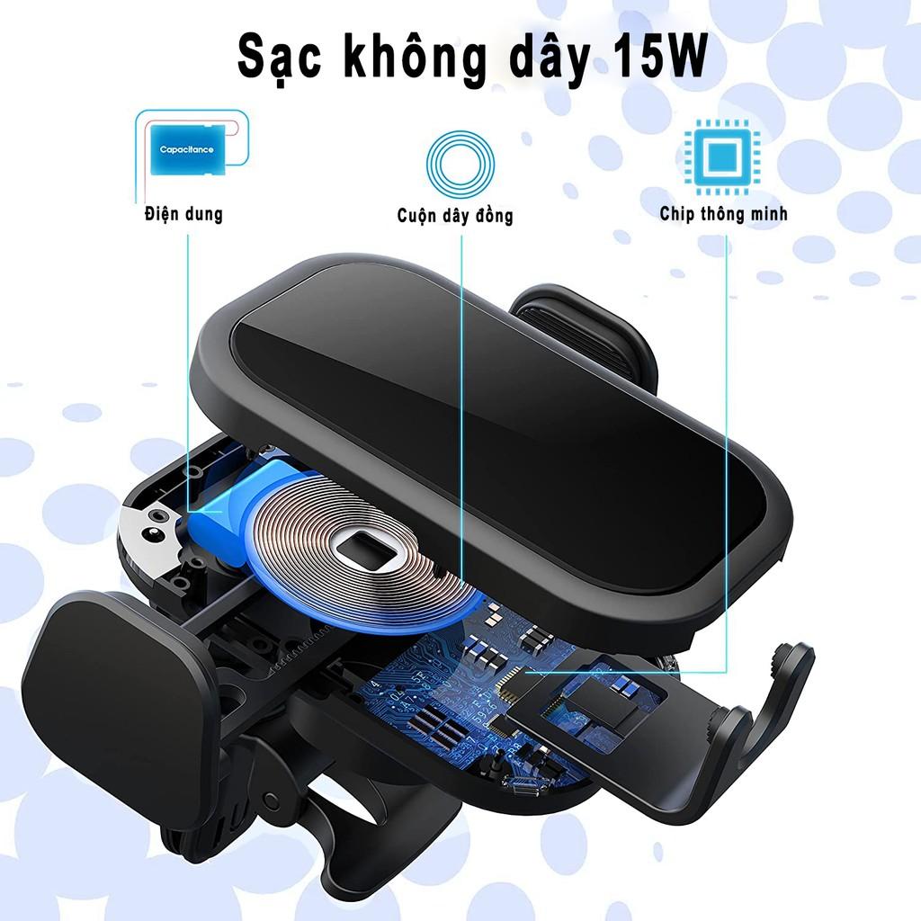 Bộ sạc ô tô không dây không dây, Sạc nhanh 15W / 10W / 7,5W Qi Giá treo tự động kẹp
