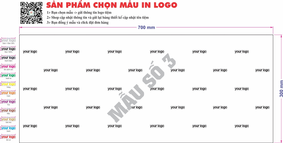 Giấy gói in logo chống ẩm 14g-Block 250-Chọn mẫu khổ 30x70cm