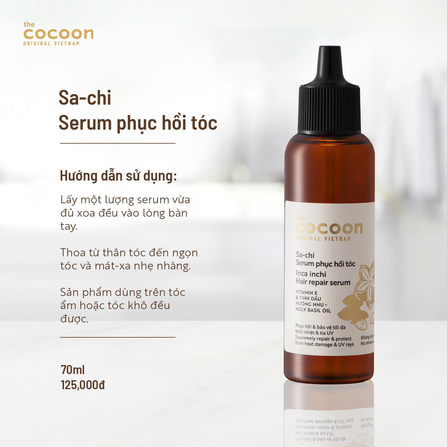 Sa-chi Serum phục hồi tóc Inca Inchi Hair Repair Serum 70ml của The Cocoon Vietnam