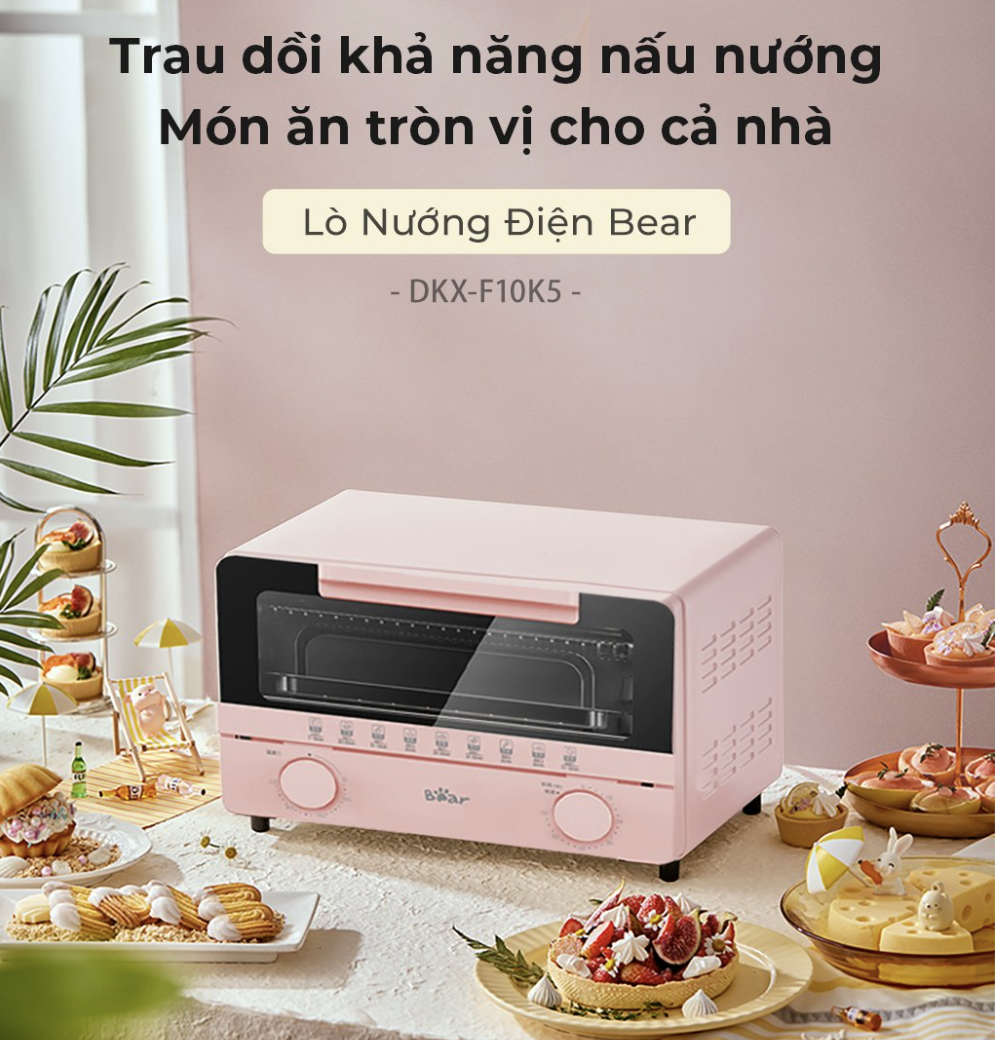 Lò Nướng Điện BEAR DKX-F10K5 Kính Cường Lực Dung Tích 11 Lít Công Suất 800 W - Hàng Chính Hãng