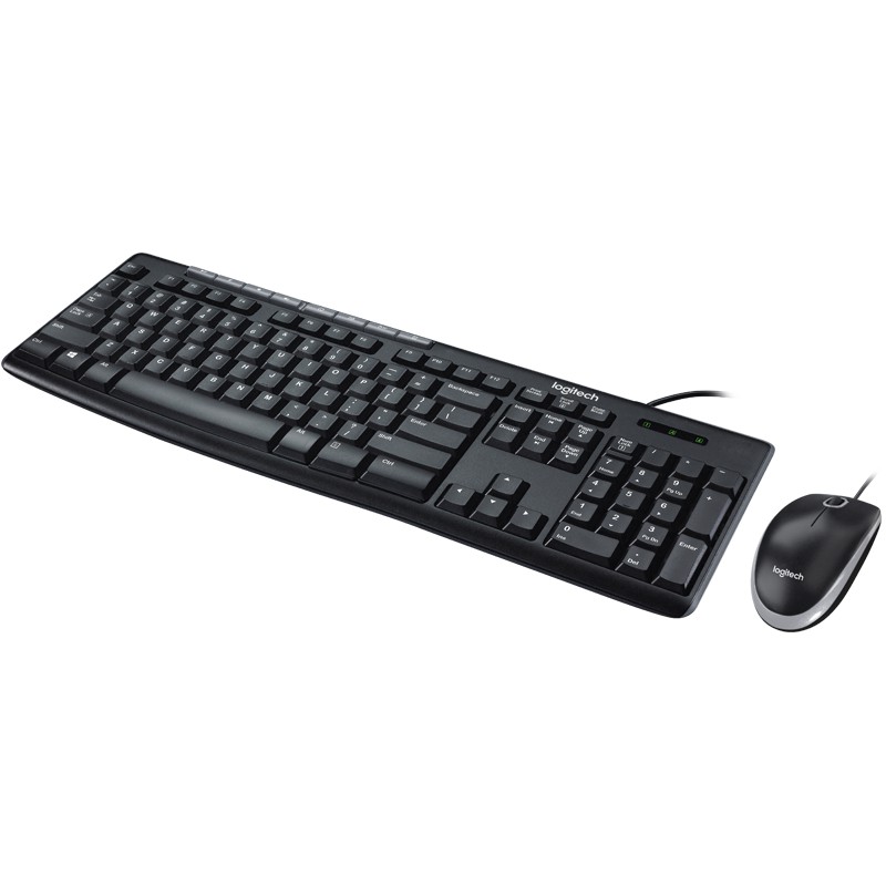 Combo chuột phím có dây Logitech MK200 - Thiết kế mỏng, chống tràn, bền bỉ - Hàng chính hãng