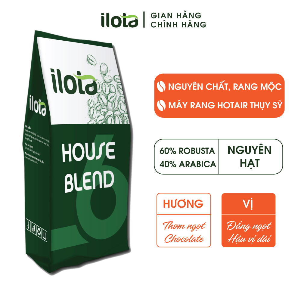 Cà phê ILOTA 6 arabica robusta cà phê nguyên chất rang mộc xay pha phin coldbrew coffee 500gr