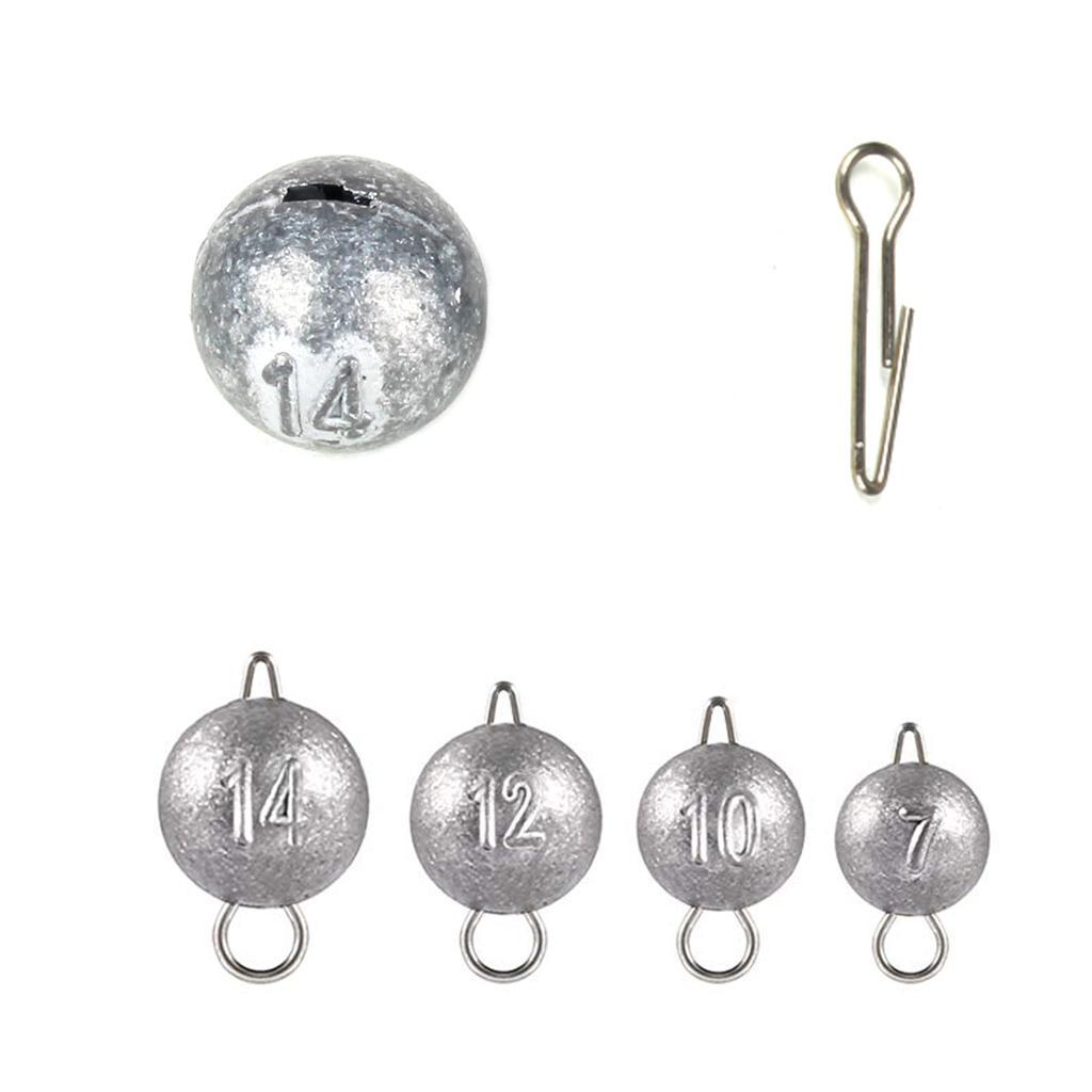 49pcs Fishing Weights Sinkers Kit 4 Sizes Cannonball Quick Insert Recyclable