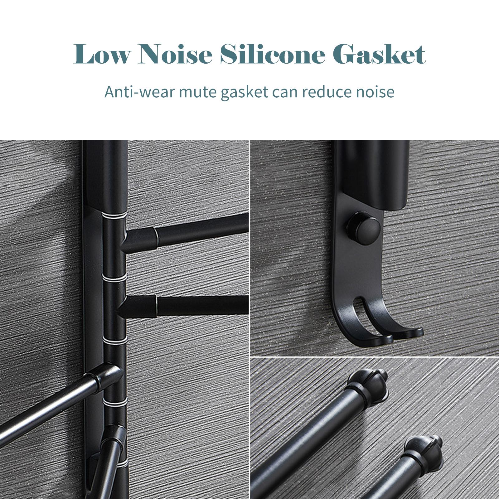 Swivel Out Towel Racks with Hooks Foldable Arms Bath Towel Hanger Wall Mount Towel Bar Aluminum Towel Holder Organizer