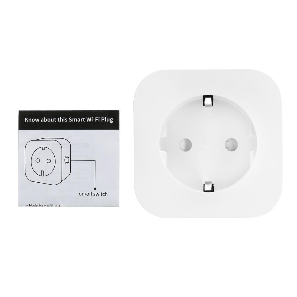 Mini Smart WiFi Socket EU Type F Remote Control by Smart Phone from Anywhere Timing Function, Voice Control Compatible with Amazon Alexa and for Google Home IFTTT