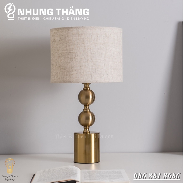 Đèn Ngủ Để Bàn S3069 Decor Vintage - Khung Kim Loại - Kiểu Dáng Sang Trọng - Tặng Kèm Bóng Led